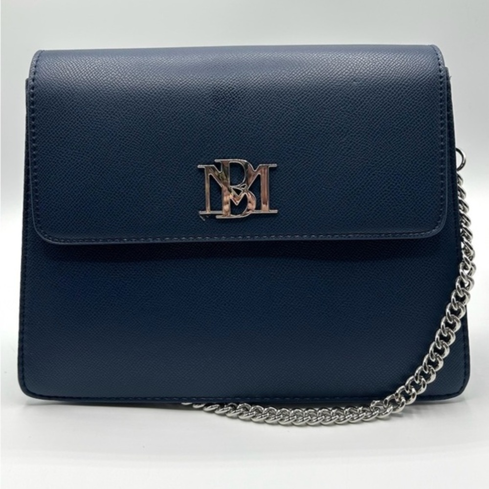 Badgley Mischka Elegant Navy Blue Chain Shoulder Bag